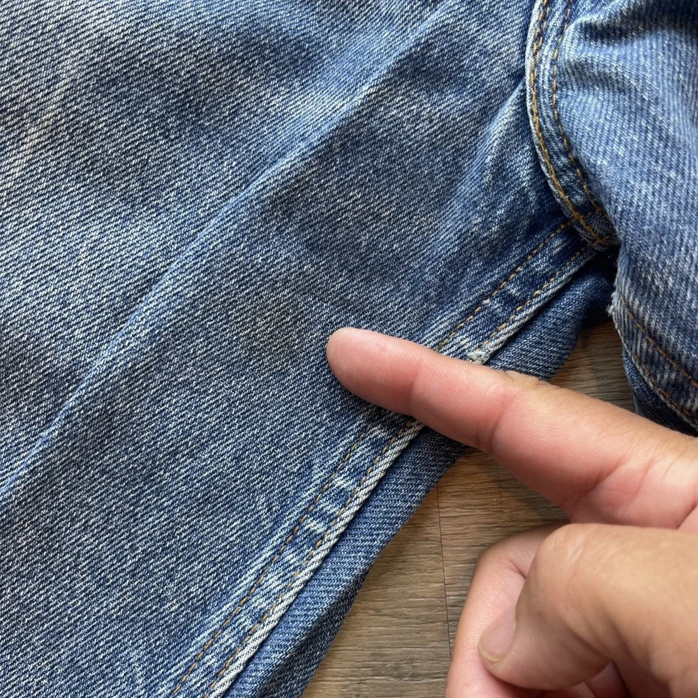 Vintage Levi's 517 Orange Tab Made in USA Boot Cut Jeans Men's 38x32 Blue Denim